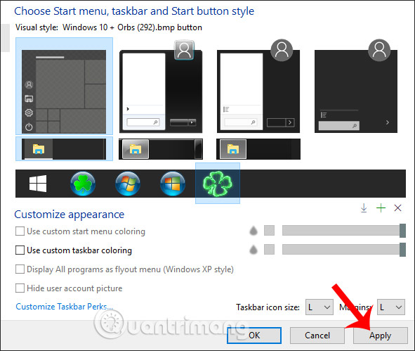 Cách đổi nút Start trên Windows 10