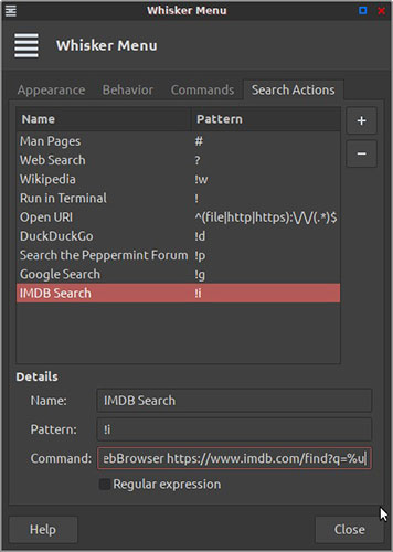 Thiết lập thêm Search Action