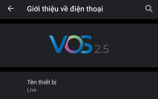 Bản cập nhật VOS 2.5 Beta trên Vsmart Live.