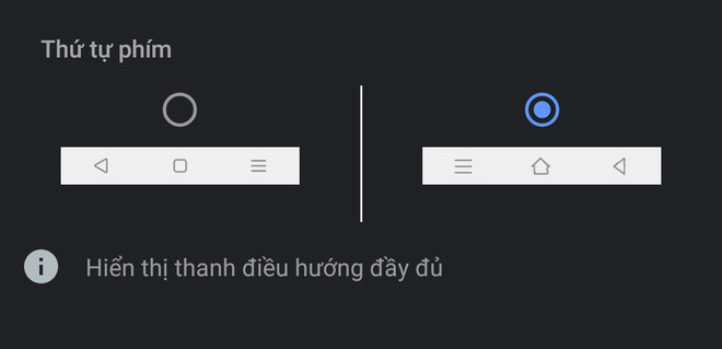 Thay đổi vị trí nút bấm điều hướng