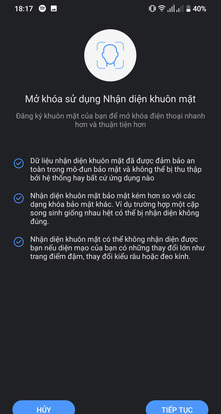 Hỗ trợ mở khoá bằng khuôn mặt 1