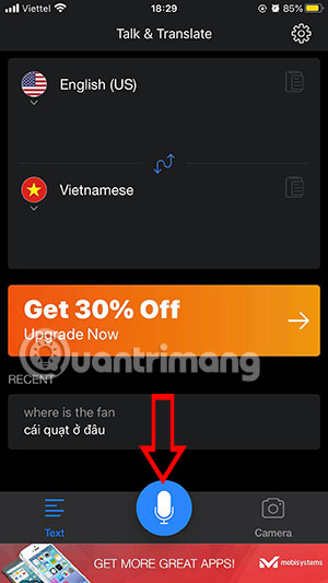 ứng dụng dịch khi đi du lịch