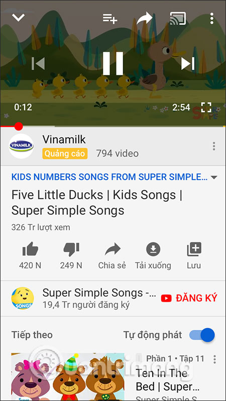 Dừng đoạn video muốn bình luận