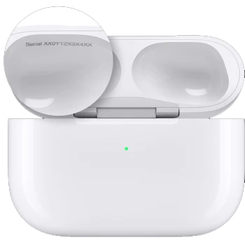 Số seri in trong hộp sạc