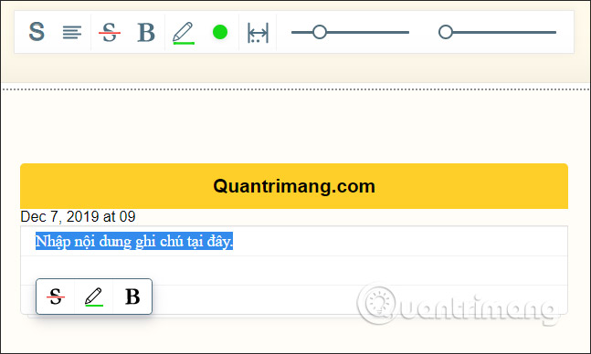 Công cụ định dạng ghi chú