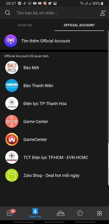 Giao diện Dark mode trên Zalo Android 3