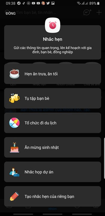 Giao diện Dark mode trên Zalo Android 6