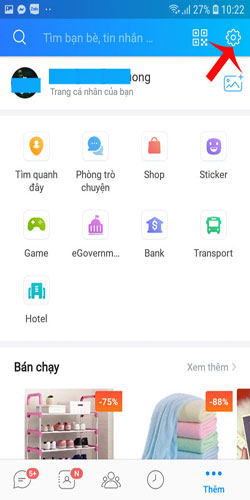 Cài đặt của ứng dụng 2