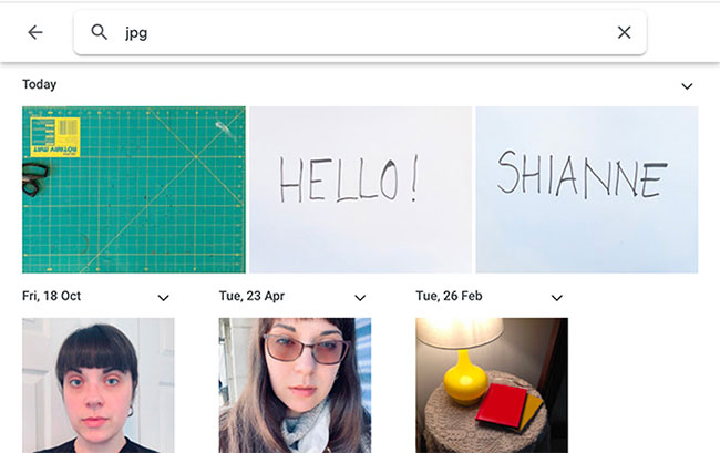 Cách tìm kiếm ảnh trên Google Photos theo loại file