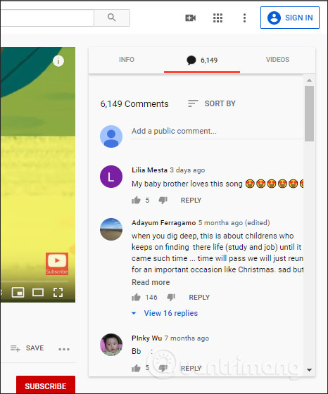 Chuyển cột bình luận