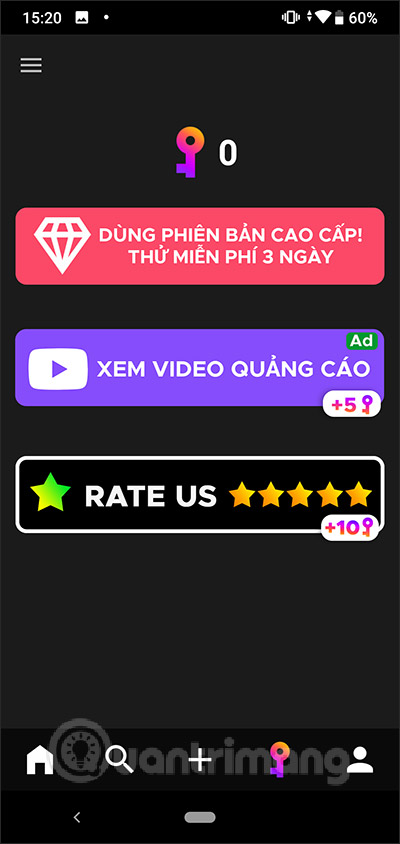 Chọn hành động nhận điểm thưởng