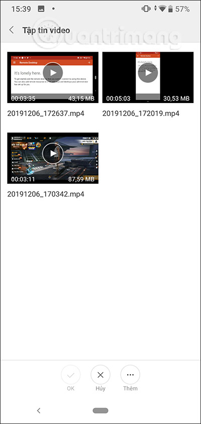 Chọn video làm hình nền