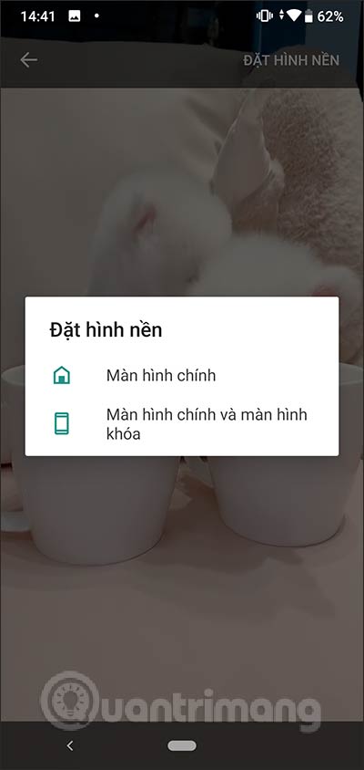 Chọn nơi cài hình nền