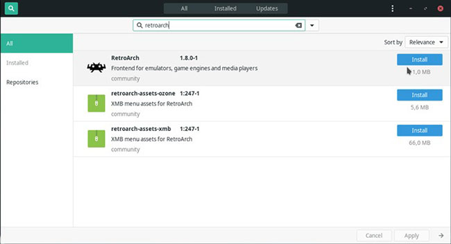 Cài đặt RetroArch
