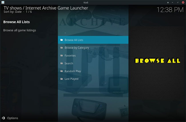 Quay trở lại Add-ons một lần nữa và chọn Internet Archive Game Launcher