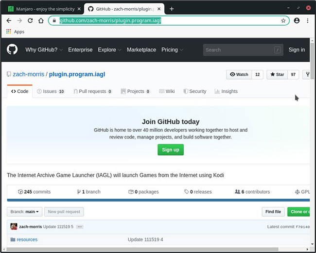 Tải xuống file zip kho lưu trữ IAGL