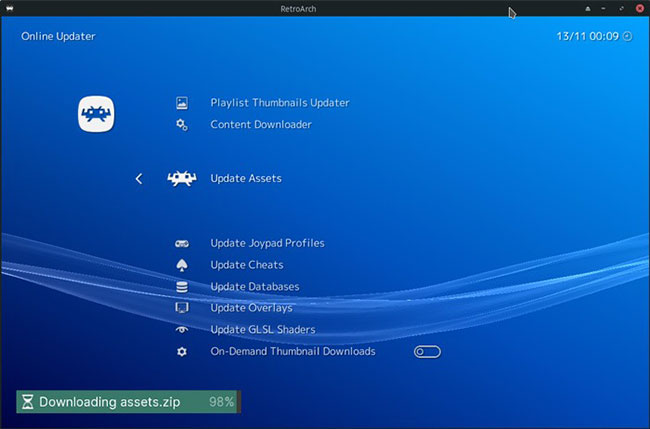 Cập nhật mọi thứ trong RetroArch