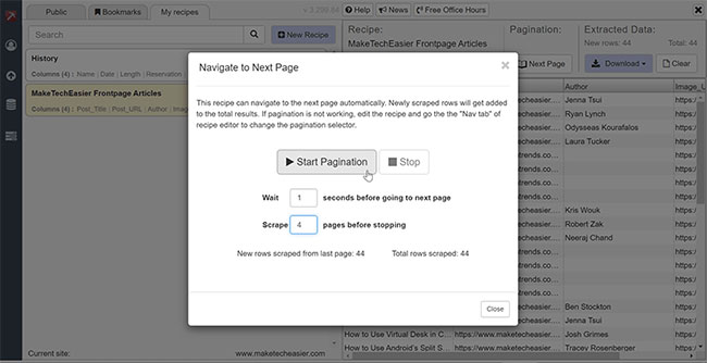 Sử dụng nút “Next Page”