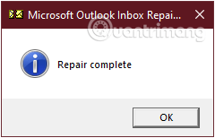 Hoàn thành sửa chữa file pst Outlook bằng công cụ Inbox Repair