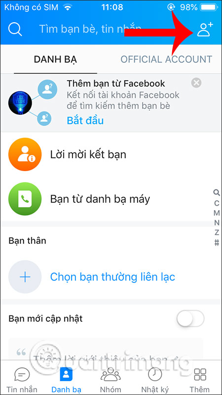 Tìm kiếm bạn bè