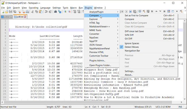 Nhấp vào tùy chọn Compare tool từ menu Plugin