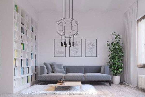 Phòng khách chung cư theo phong cách tối giản 11