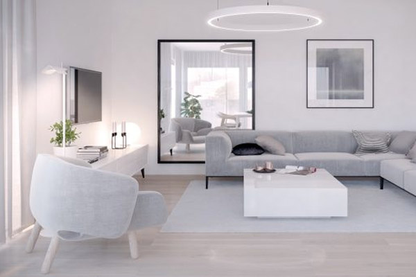 Phòng khách chung cư theo phong cách tối giản 15