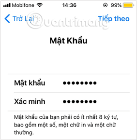 Tạo mật khẩu cho tài khoản ID Apple