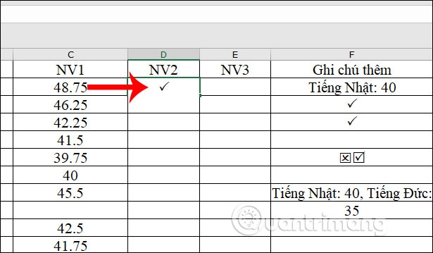 Cách đánh dấu tích trong Excel - Ảnh minh hoạ 6