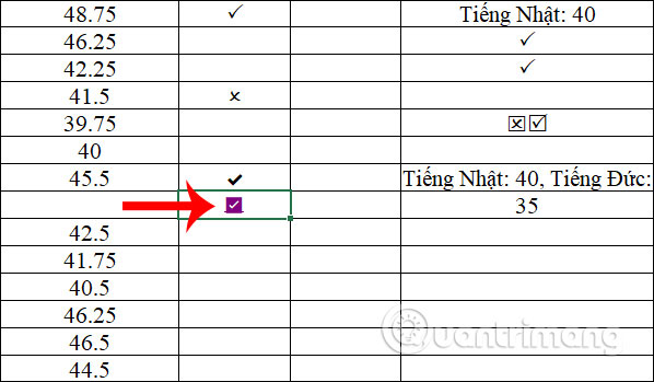 Cách đánh dấu tích trong Excel - Ảnh minh hoạ 8