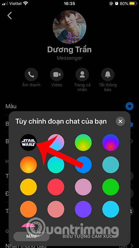 Chọn theme Star Wars