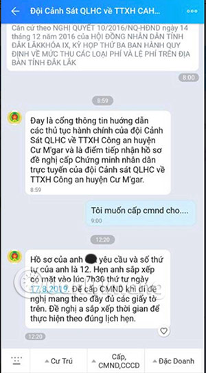 làm chứng minh nhân dân zalo