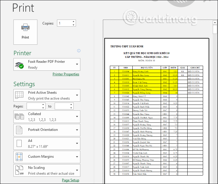 Cách in nhiều sheet trong Excel - Ảnh minh hoạ 4