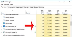 Giải mã biểu tượng 'chiếc lá' xuất hiện trong task manager của Windows 10