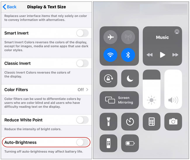 Scroll down to find the Auto-Brightness toggle switch