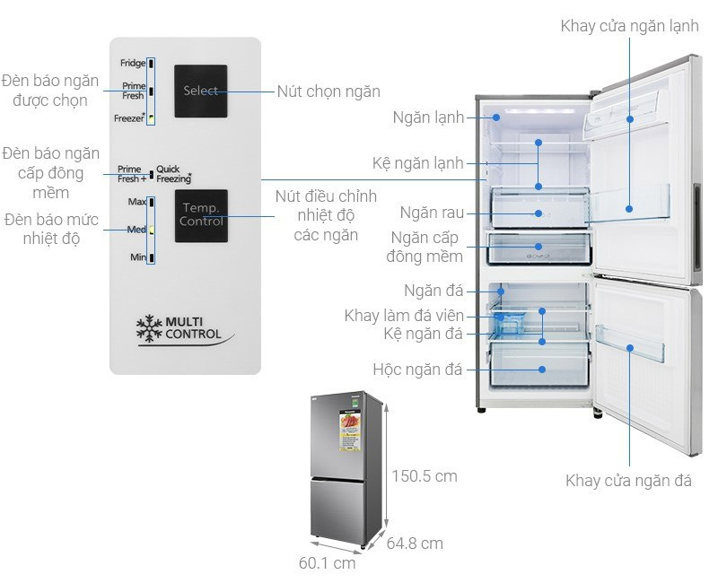 Tủ lạnh 2 cánh Panasonic 234 lít