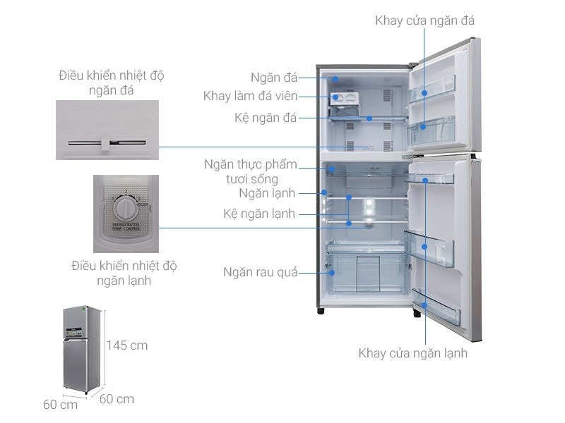 Tủ lạnh 2 cánh Toshiba 234 lít