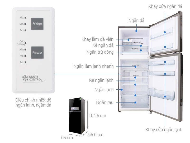 Tủ lạnh 2 cánh Toshiba 326 lít