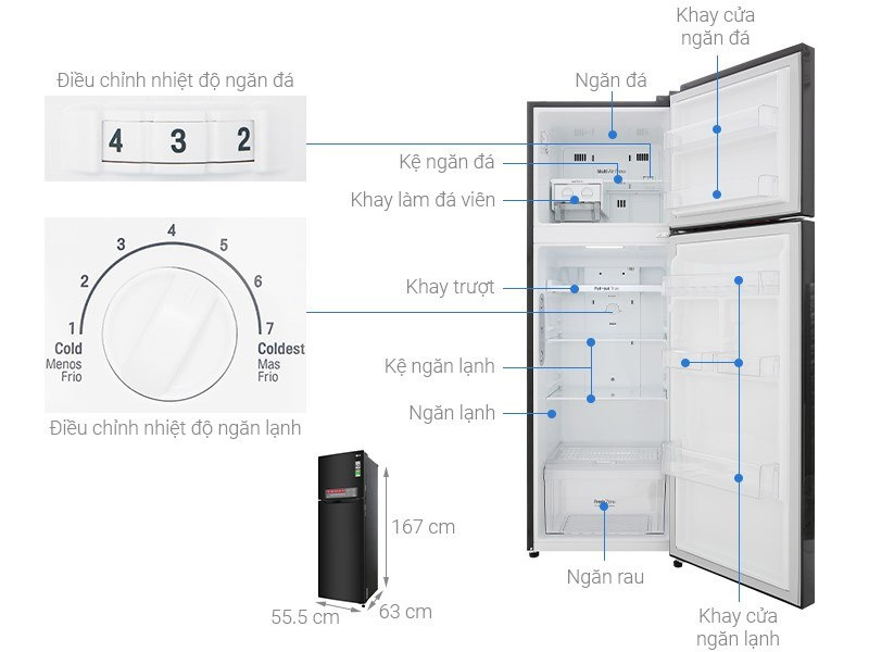 Tủ lạnh 2 cánh LG 255 lít