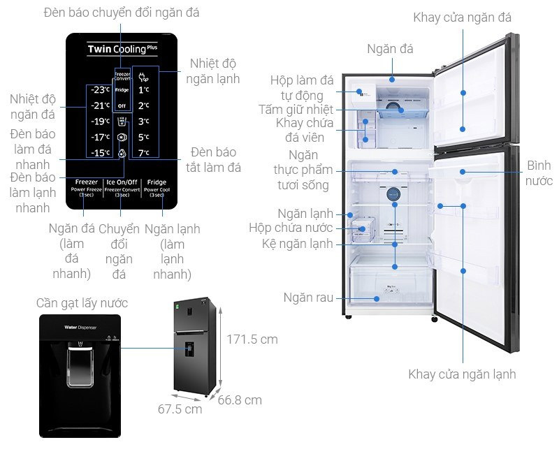 Tủ lạnh 2 cánh Samsung 360 lít