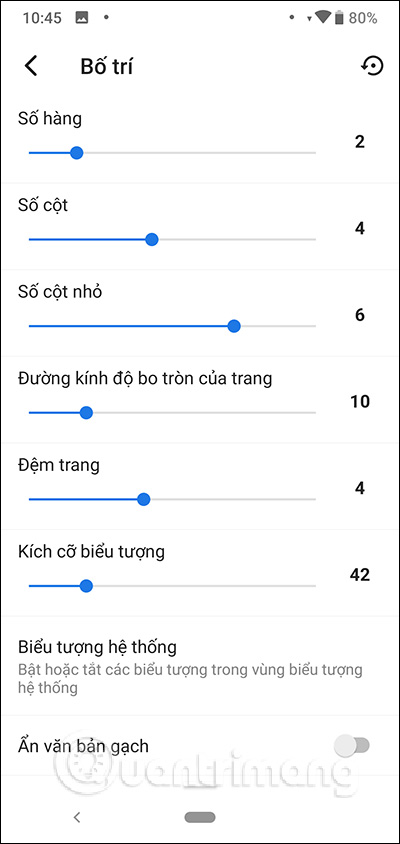 Chỉnh giao diện bố cục