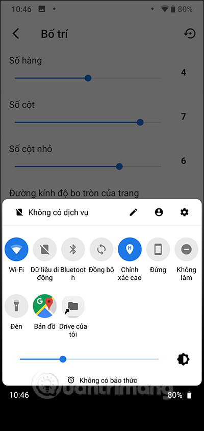Thay đổi bố cục Quick Settings