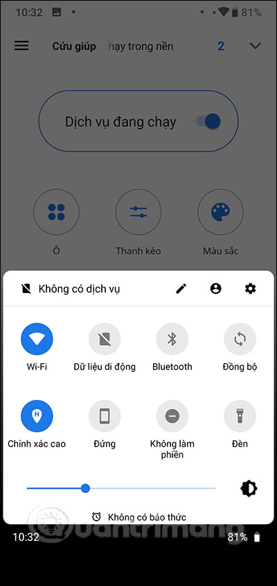 Giao diện Quick Settings