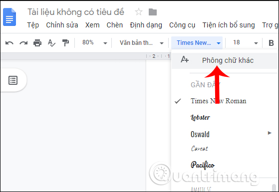 Cách tải font chữ cho Google Docs