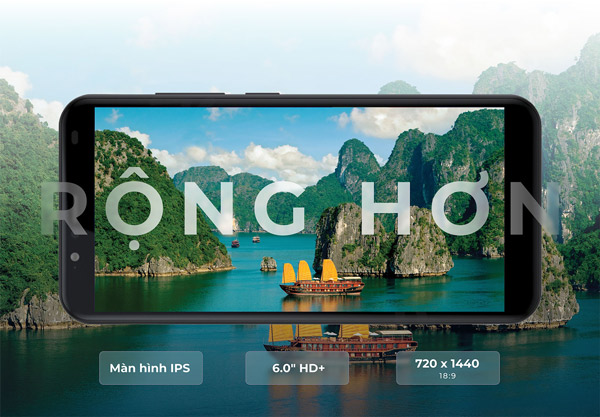 Vsmart Bee 3 được trang bị màn hình có kích thước 6 inch