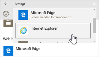 Chọn Internet Explorer