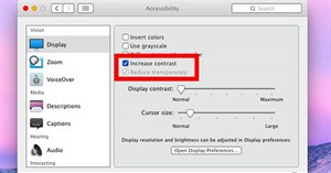 Cách tăng độ tương phản trên màn hình Mac