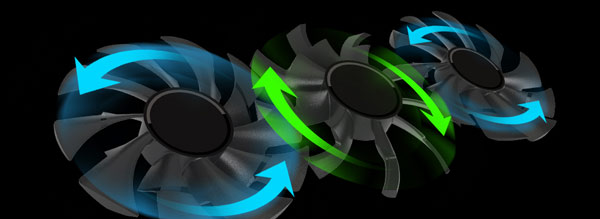 WINDFORCE của Gigabyte – Cánh quạt xoay ngược chiều