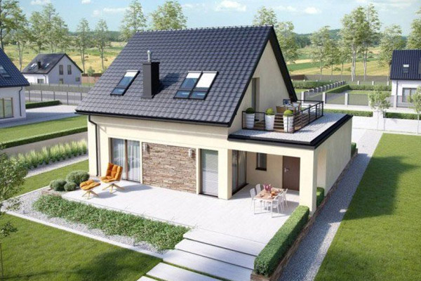 Mẫu nhà cấp 4 nông thôn mái tôn giả ngói đẹp