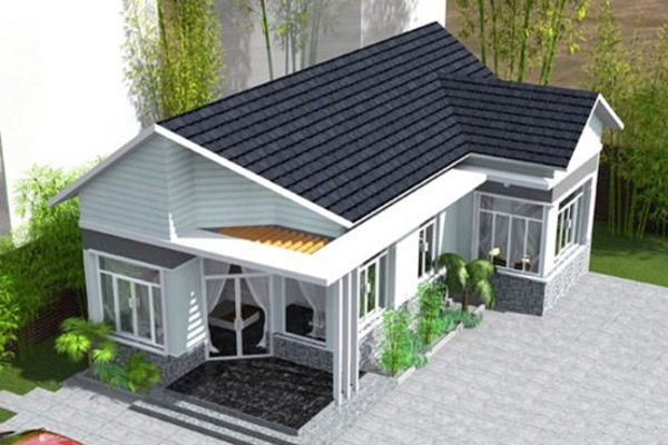 Mẫu nhà cấp 4 nông thôn mái tôn giả ngói đẹp 13
